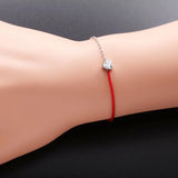 Heart-shaped Redrope Silver Bracelet For Women