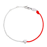 Heart-shaped Redrope Silver Bracelet For Women