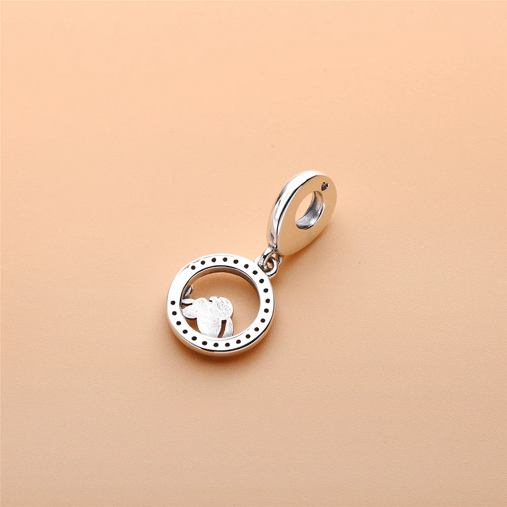 925 Silver Mother & Baby Bird Dangle Charms Bracelet Bangle Mother's Gift
