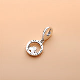 925 Silver Mother & Baby Bird Dangle Charms Bracelet Bangle Mother's Gift