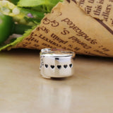 925 Sterling Silver Red Smile Charm For Bracelets Jewelry Making