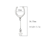 925 Sterling Silver Wedding Earring With Chain Jewelry Ear Cuff Brincos
