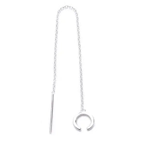 925 Sterling Silver Wedding Earring With Chain Jewelry Ear Cuff Brincos