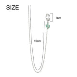 925 Sterling Silver Wedding Earring With Chain Jewelry Ear Cuff Brincos