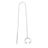 925 Sterling Silver Wedding Earring With Chain Jewelry Ear Cuff Brincos