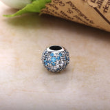 S925 Sterling Pave Lights Silver Charm Multi-Colored CZ Bracelet DIY Beads