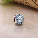 S925 Sterling Pave Lights Silver Charm Multi-Colored CZ Bracelet DIY Beads