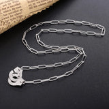 S925 Sterling Silver Handcuff Pendant Necklace For Women Menottes