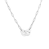 S925 Sterling Silver Handcuff Pendant Necklace For Women Menottes