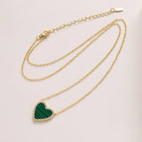 925 Silver Stone Heart Necklace Enamel Heart Pendant