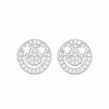 925 Silver Moon & Star Earring, Smile Stud for Women
