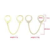 925 Silver Zircon Handcuffs Clip Earring Chain Lock Ear Cuff Jewelry