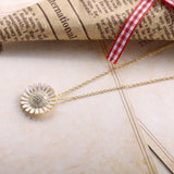925 Sterling Silver Flower Pendant Necklace Enamel Chain For Women