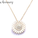 925 Sterling Silver Flower Pendant Necklace Enamel Chain For Women