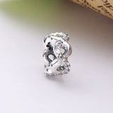 Infinity Symbol Silver Charm Bead with Clear CZ for Bracelets