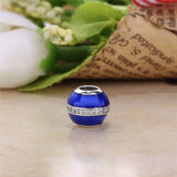 Tellurion Shape Charm 925 Silver Bead Green Enamel CZ Fit Bracelet DIY