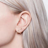 Sterling Silver Triangle Ear Cuff Micro-Pave Punk Rock Single Earring Cuff