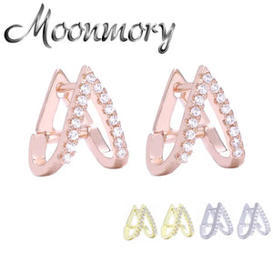 Sterling Silver Triangle Ear Cuff Micro-Pave Punk Rock Single Earring Cuff