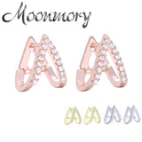 Sterling Silver Triangle Ear Cuff Micro-Pave Punk Rock Single Earring Cuff