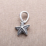 Tropical Sea Starfish 925 Silver Pendant Dangle with CZ Bracelet Jewelry