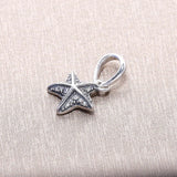 Tropical Sea Starfish 925 Silver Pendant Dangle with CZ Bracelet Jewelry