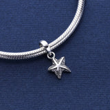 Tropical Sea Starfish 925 Silver Pendant Dangle with CZ Bracelet Jewelry