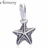 Tropical Sea Starfish 925 Silver Pendant Dangle with CZ Bracelet Jewelry