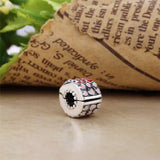925 Sterling Silver Burst of Love Heart Enamel Clip Bead