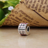 925 Sterling Silver Burst of Love Heart Enamel Clip Bead