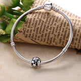 Winter Celestial Mosaic 925 Silver Enamel Bead for Charm Bracelet