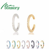 Moonnory Silver Ear Cuff Earrings CZ Non Pierced Clip Women Jewellry