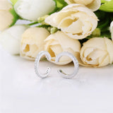 Moonnory Silver Ear Cuff Earrings CZ Non Pierced Clip Women Jewellry