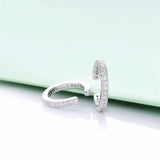 Moonnory Silver Ear Cuff Earrings CZ Non Pierced Clip Women Jewellry