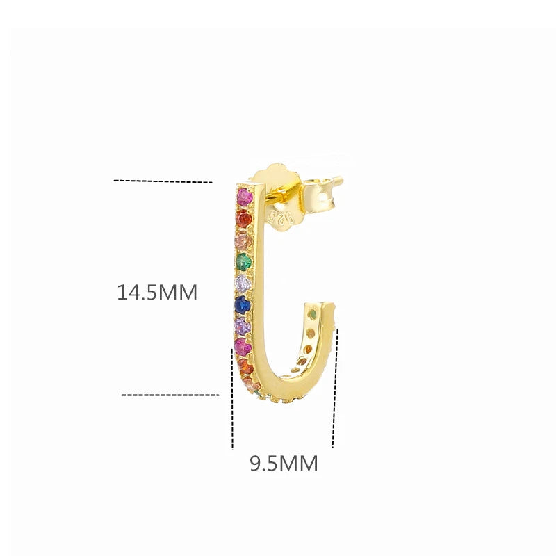 Moonnory Letter J Crystal Wedding Earrings