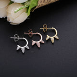 Moonnory 925 Silver Cactus Stud Earrings CZ Zircon Women Jewelry