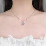 Moonstone 925 Silver Necklace Dream Planet Zircon Chain Jewelry