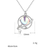 Moonstone 925 Silver Necklace Dream Planet Zircon Chain Jewelry