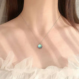 Moonstone 925 Silver Necklace Moon Shadow Plum Flower
