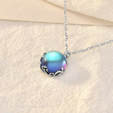 Moonstone 925 Silver Necklace Moon Shadow Plum Flower