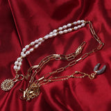 Moonstone Freshwater Pearl Chain Necklace