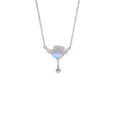 Moonstone Little Angel Wing 925 Silver Necklace Women Jewelry