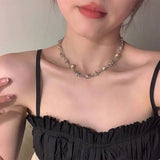 Moonstone Zircon Crystal Choker Neck Clavicle Chain Fine Jewelry