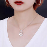 Moonstone Pendant Birthstone Necklace Engraved Words Jewelry