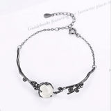 Moonstone Plum Flower Bracelet 925 Sterling Silver Armband Thornbush Branch