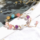 Moonstone Rutilated Quartz Strawberry Crystal Bracelet
