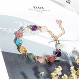 Moonstone Rutilated Quartz Strawberry Crystal Bracelet