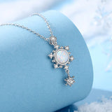 Moonstone Snowflake Pendant Necklace 925 Sterling Silver Women's Jewelry Gift