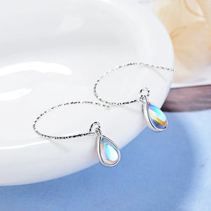Moonstone Water Drop Earrings 925 Sterling Silver Ear Jewelry