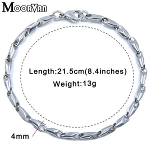 Moorvan Stainless Steel Wristband Charm Bracelet Decoration