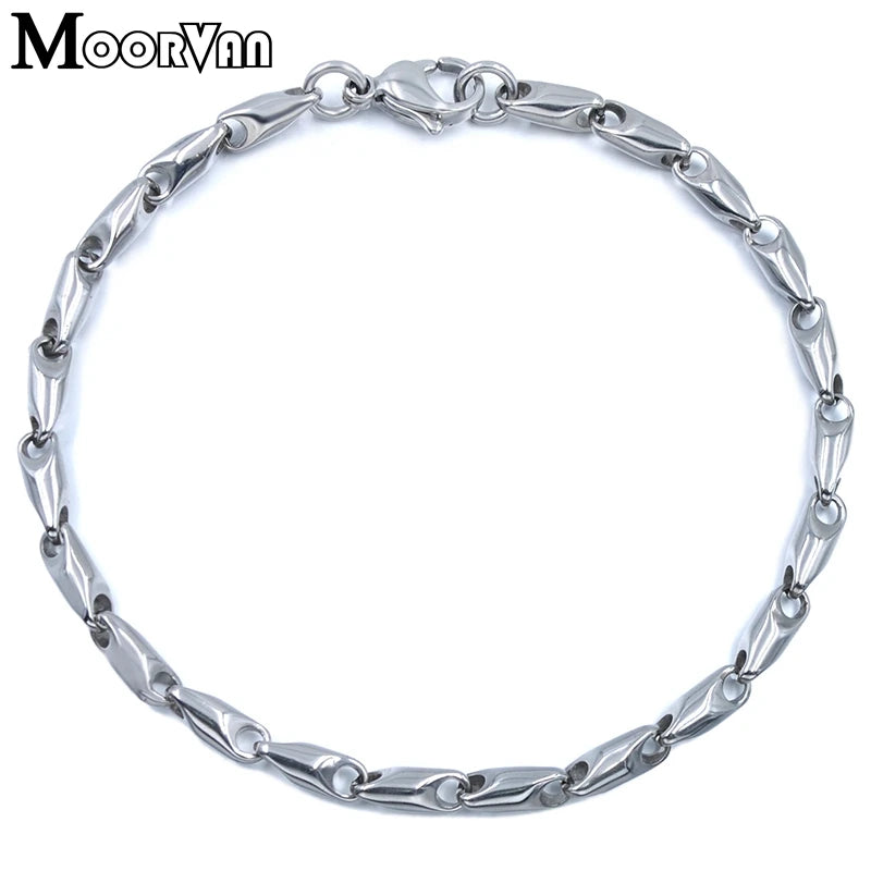 Moorvan Stainless Steel Wristband Charm Bracelet Decoration
